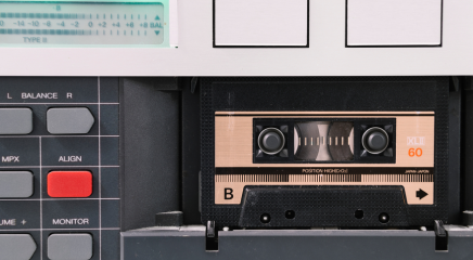 cassette tape in casette player