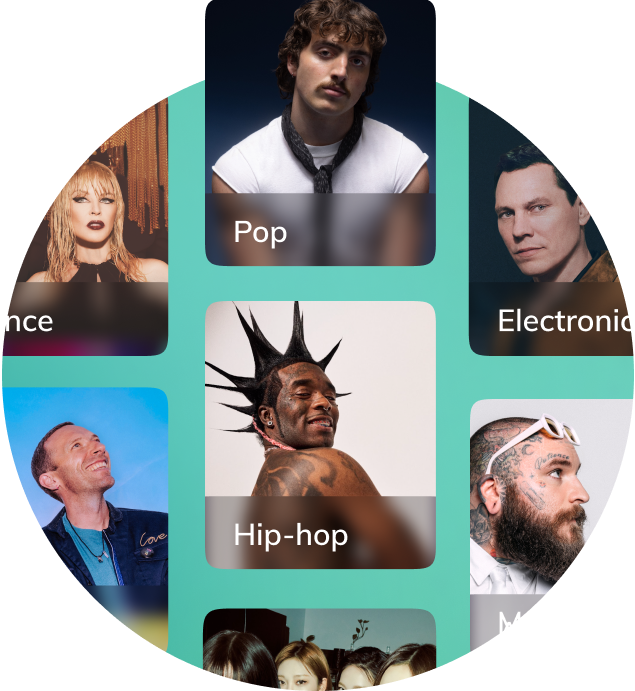 Radio genre hero circle