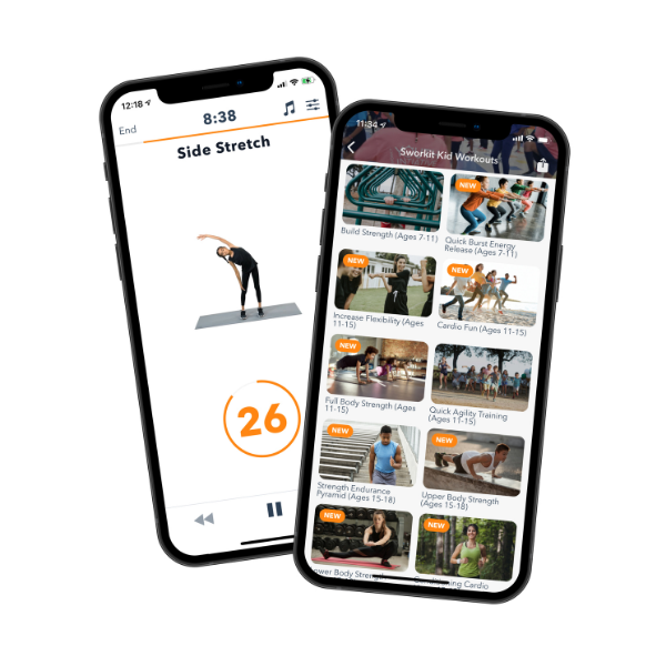 Sworkit digital fitness app on mobile phone