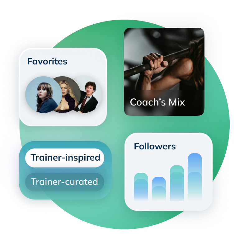 Trainer-inspired station showing increased followers and favorite artists