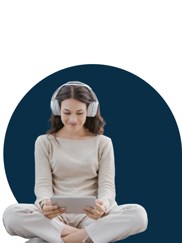 Woman Headphones Tablet Wellness Music Page (4)