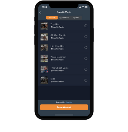 sworkit fitness app music menu screenshot on phone-1