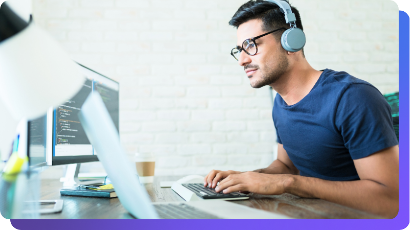 Man working on desktop