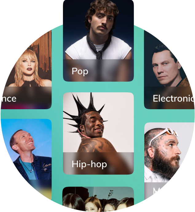 Radio genre hero circle