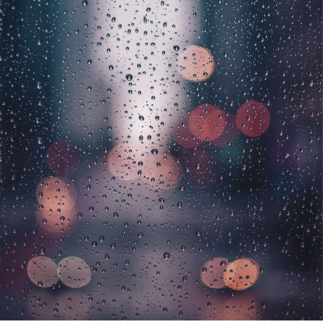 Simply rain with a sprinkling of thunder, an ideal backdrop for masking environmental noise during sleep.