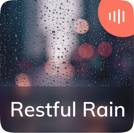 Simply rain with a sprinkling of thunder, an ideal backdrop for masking environmental noise during sleep.