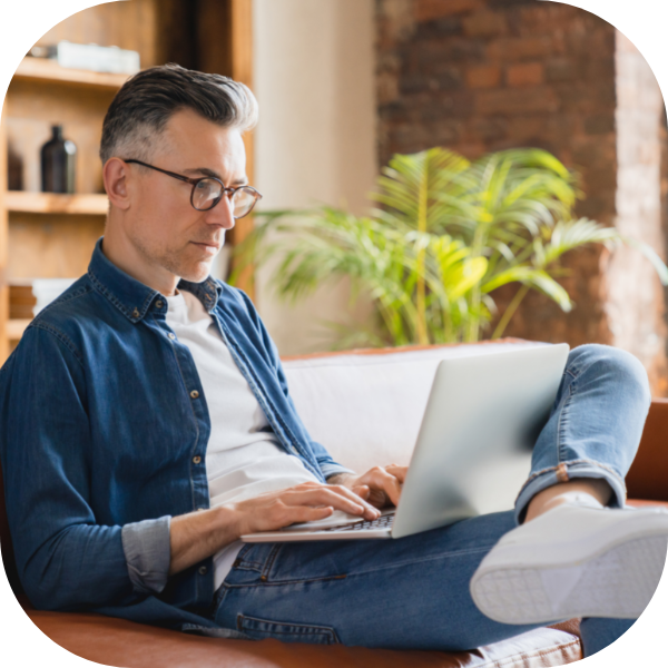 man working on laptop